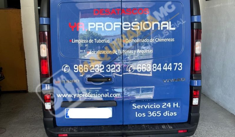 OPEL VIVARO + EQUIPO DE DESATASCOS Y SUCCIÓN DE 35 CV 800 LITROS lleno
