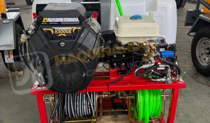EQUIPO DESATASCO 600 + 600 LITROS DE 35CV 250 BARES 80 LITROS Y MANDO ARRANQUE Y PARE lleno