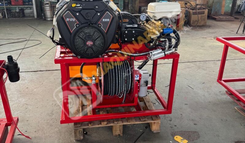 EQUIPO DESATASCOS 35 CV 250 BARES Y 80 LITROS DE 600 LITROS CON ENROLLADOR ELÉCTRICO lleno