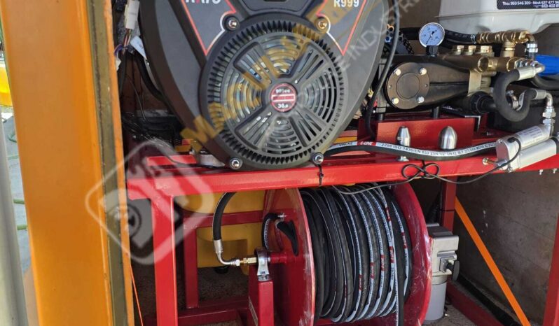 EQUIPO DESATASCOS 35 CV 250 BARES Y 80 LITROS DE 600 LITROS CON ENROLLADOR ELÉCTRICO lleno