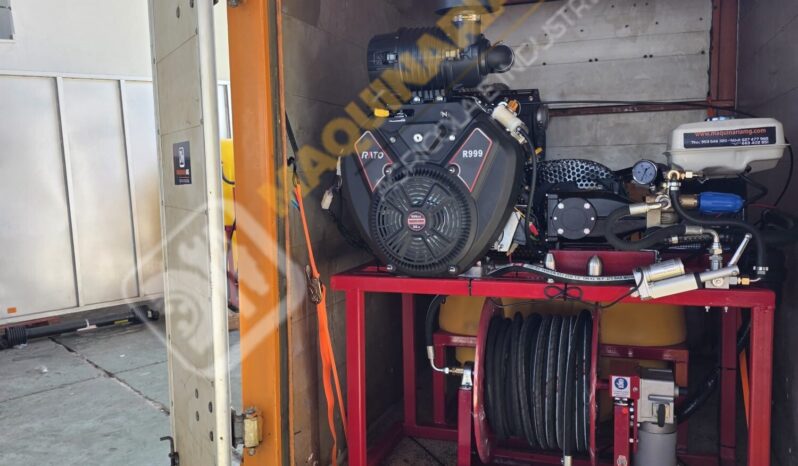 EQUIPO DESATASCOS 35 CV 250 BARES Y 80 LITROS DE 600 LITROS CON ENROLLADOR ELÉCTRICO lleno